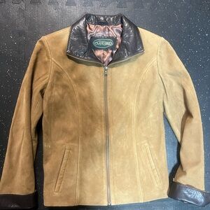 Overland Tan Leather Jacket with Brown Accents